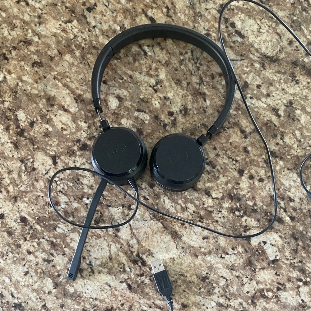 Black Wired Headset with USB Connection